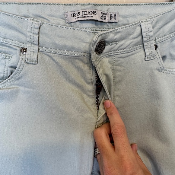 Iris Jeans | Sage Pastel Green Low-Mid Rise Pants Summer Skinny Jeans - Picture 4 of 12